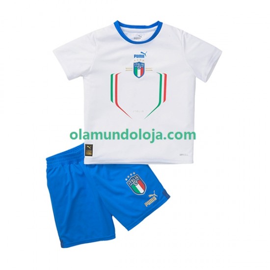 Camisola Itália Criança Equipamento Segundo 2022-2023 Manga Curta